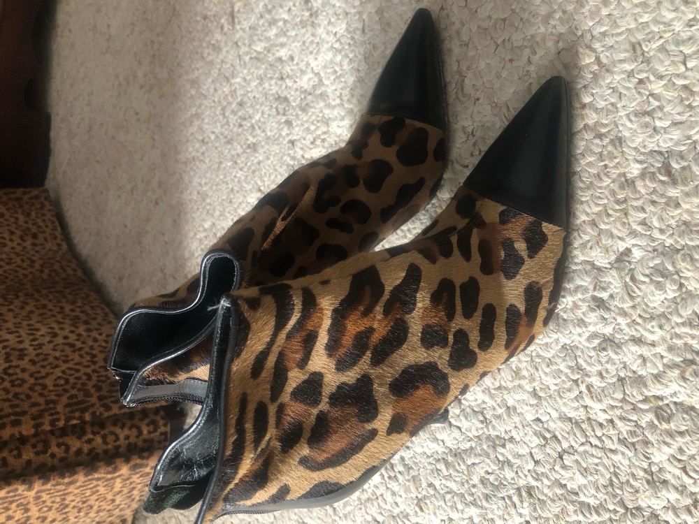 Via Spiga Calf Hair Vintage Leopard Boots